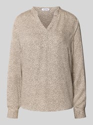 Regular fit blouse van viscose met v-hals van MORE & MORE Beige - 47
