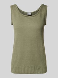 Leinenstricktop mit gerippten Abschlüssen Modell 'BACCANO' von MM - 4