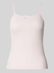 Top na ramiączkach o kroju slim fit z czystej bawełny model ‘MARIE’ od Pieces Fuksjowy - 44