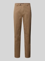 Straight Fit Stoffhose aus elastischem Baumwoll-Mix Modell 'Wood' von CINQUE Beige - 5