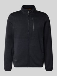 Regular fit gebreid jack in gemêleerde look met opstaande kraag van camel active - 40