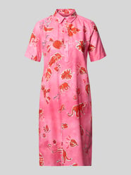 Knielanges Hemdblusenkleid mit kurzer Knopfleiste von Milano Italy - 40