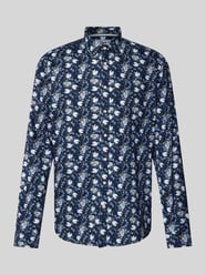 Slim  Fit Freizeithemd mit floralem Allover-Muster von Jake*s Blau - 13