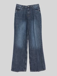 Wide leg jeans met bandplooien-detail: van katoenmix van s.Oliver RED LABEL - 48