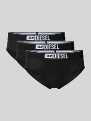 Slip mit elastischem Logo-Bund im 3er-Pack von Diesel Schwarz - 1