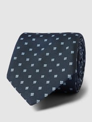 Stropdas met all-over motief, model 'TIE' van BOSS Blauw - 38