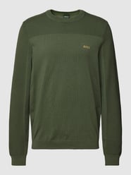 Sweter z dzianiny z nadrukiem z logo model ‘Momentum-X’ od BOSS Green Zielony - 8