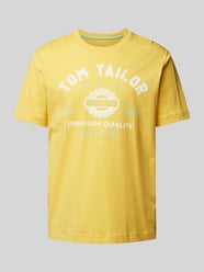 T-Shirt mit Label-Print von Tom Tailor Gelb - 15