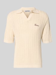 Koszulka polo o kroju slim fit w stylu szydełkowym od REVIEW - 6