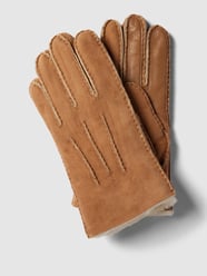 Handschuhe aus Lammfell mit Label-Detail Modell 'CONTRAST' von UGG Braun - 40