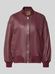 Regular Fit Bomberjacke aus reinem Schafsleder Modell 'Ruby' von MOS MOSH Bordeaux - 36