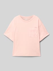 T-shirt met labelstitching van Levi’s® Kids Fuchsia - 7