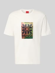 regular fit T-shirt van puur katoen model 'DAMORU' van HUGO Beige - 47