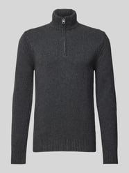 Gebreide pullover met schipperskraag, model 'CILUCA' van Cinque Grijs / zwart - 22