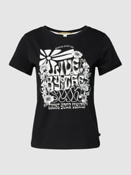 T-Shirt aus Baumwolle mit Statement-Print von QS by s.Oliver Schwarz - 43