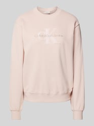 Sweatshirt met labeldetail, model 'CHENILLE' van Calvin Klein Jeans Roze - 37