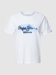 T-Shirt mit fixierten Ärmelumschlägen Modell 'GOLDIE' von Pepe Jeans Weiß - 25