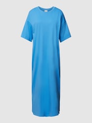 T-Shirt-Kleid in unifarbenem Design Modell 'Edna' von Kaffe Blau - 27