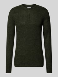 Sweter z dzianiny z okrągłym dekoltem model ‘LEWIS’ od Jack & Jones Zielony - 47