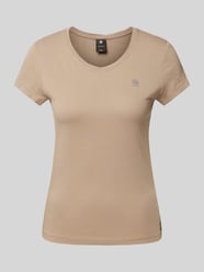 T-Shirt mit geripptem V-Ausschnitt von G-Star Raw Beige - 30