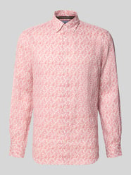 Slim Fit Leinenhemd aus reinen Leinen von Christian Berg Men Orange - 44