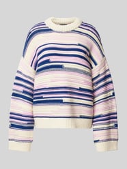 Oversized gebreide pullover met abstract streepmotief, model 'NUSA' van Pieces - 15