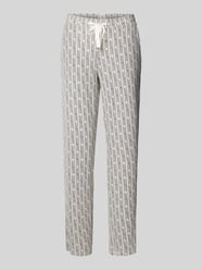 Spodnie materiałowe z prostą nogawką i wzorem na całej powierzchni model ‘Mix+Relax’ od Schiesser Brązowy - 45