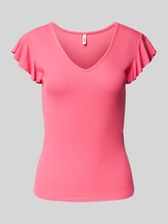 Slim Fit T-Shirt in Rippoptik Modell 'BELIA' von Only - 42