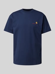 T-Shirt mit Label-Stitching Modell 'American' von Carhartt Work In Progress Blau - 14