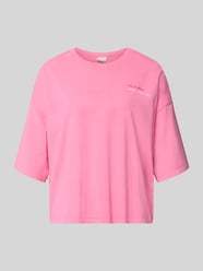 T-shirt z nadrukiem motywu z tyłu model 'NICA' od ICHI Fuksjowy - 24