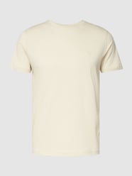 T-shirt z wyhaftowanym logo od Lerros Beżowy - 4