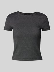 T-shirt met korte mouwen en metalen effectgaren, model 'CHLOE' van Vero Moda Grijs / zwart - 38