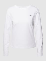 Longsleeve mit Label-Stitching Modell 'SHIELD' von Gant Weiß - 37