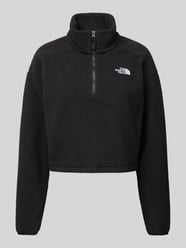 Cropped Fleecepullover mit Label-Stitching von The North Face Schwarz - 9