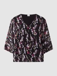 Blusenshirt mit Allover-Muster  von s.Oliver BLACK LABEL Grau / Schwarz - 28