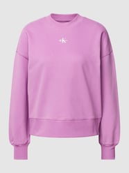 Bluza z wyhaftowanym logo od Calvin Klein Jeans Fioletowy - 34