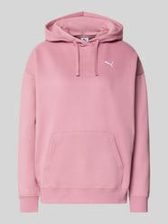 Relaxed fit hoodie met labelstitching en kangoeroezak van PUMA Fuchsia - 43