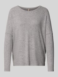 Bluza z prążkowanym, okrągłym dekoltem model ‘Biara’ od Soyaconcept - 43