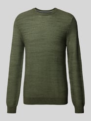 Slim fit gebreide pullover met structuurmotief van OLYMP Level Five Groen - 38