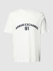 T-Shirt mit Label-Print von ARMANI EXCHANGE Beige - 32