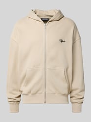 Bluza rozpinana o kroju oversized z kapturem i wyhaftowanym logo od PEGADOR - 35