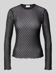 Slim Fit Langarmshirt mit Mesh-Effekt von Jake*s Collection - 23