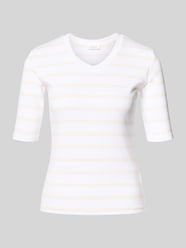 T-Shirt mit Streifenmuster und V-Ausschnitt von Christian Berg Woman - 25