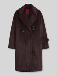 oversized lange jas van polyester in imitatiebontlook met paillettendetails van HUGO Bordeaux - 3