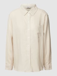 Blouse van een mix van linnen en viscose met borstzak, model 'TOKYO' van Only Wit - 26