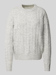 Gebreide pullover met kabelpatroon van Christian Berg Woman Grijs / zwart - 44