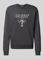 Sweatshirt mit Label-Print Modell 'TREATED' von Guess Schwarz - 35