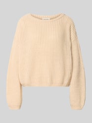 oversized gebreide pullover van linnenmix van American Vintage Beige - 29