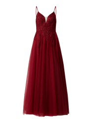 Abendkleid aus Mesh mit floralen Stickereien  von Luxuar Bordeaux - 16