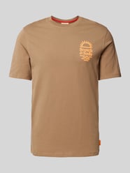 T-Shirt mit Label-Print von Scotch & Soda Braun - 40
